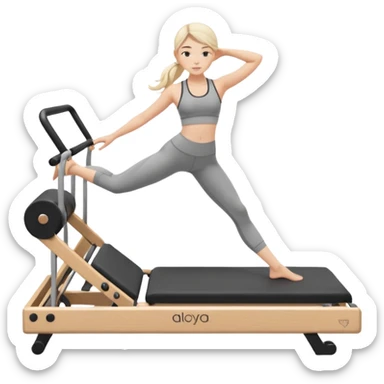 pilates reformer girl with alo clothes  sticker