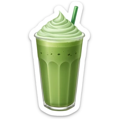 an iced matcha latte with no whip cream on top sticker