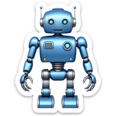 black friday robot with blue and metalic colours sticker