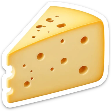 thick slice of Beaufort cheese, pale yellow firm interior, slightly darker natural rind, smooth dense paste, occasional small holes, clean cut, soft lighting, subtle shadows, emoji scale sticker