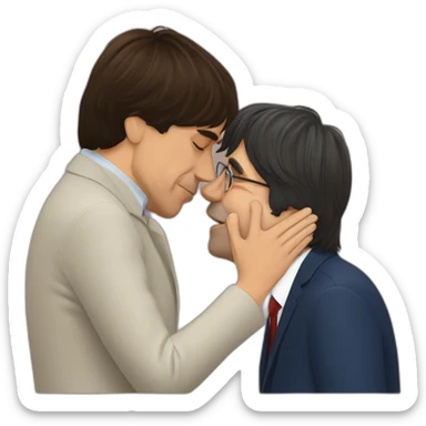 pedro sanchez kissing Puigdemont sticker