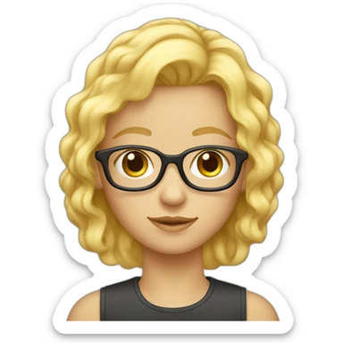 Adolescent blond avec des lunettes cheveux courts sticker