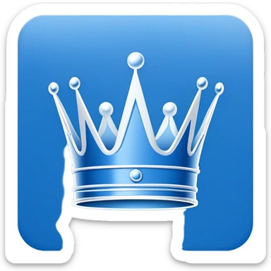 plain blue blueprint plan, side view, with a simple white line crown sketch sticker