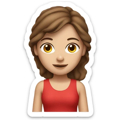 Pilates brown hair girl red clothes  sticker
