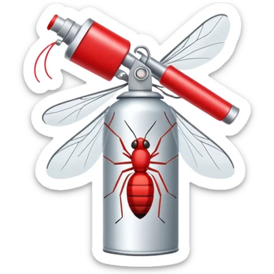 Anti-mosquito spray can with a mosquito crossed out sticker