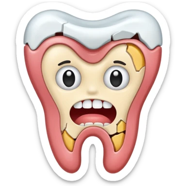 broken tooth with no face sticker
