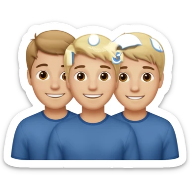 three brothers one blonde two with brown hair sticker