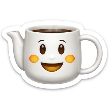 Coffee mug with small smile sticker