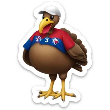 Turkey with texas rangers jersey sticker