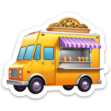 generate me a 3D food truck sticker