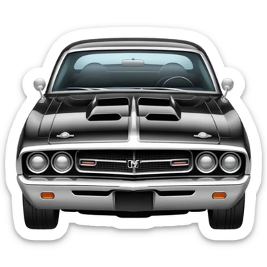 Black and white old school muscle car  sticker
