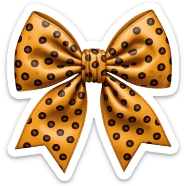Brown cheetah print bow sticker