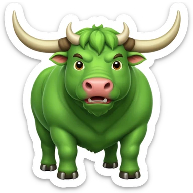Big green bull full body  sticker