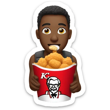 person eating kfc sticker