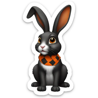 Black and orange harlequin rabbit sticker