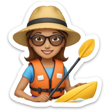 Teacher kayaking beach female sticker