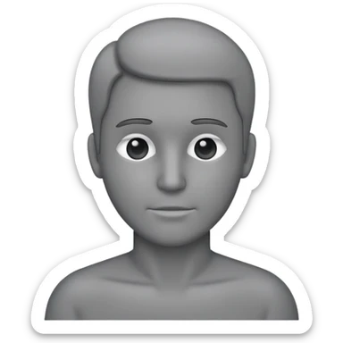 grey human silhouette with no facial features, no face, no eyes, no nose, no mouth, simple outline sticker