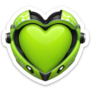 Create a Florecent green heart emoji with the same patterns as Lando Norris's helmet sticker