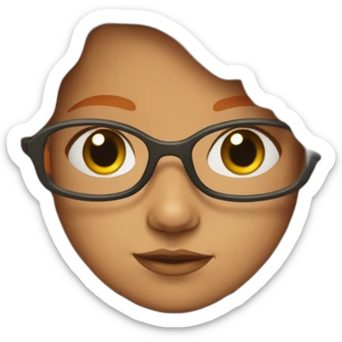 Girl with court orange hair and gree eyes and glasses sticker