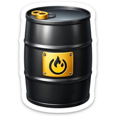 generate a realistic a barrel of oil sticker