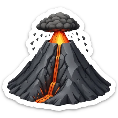Create a volcano with its eyes tightly shut sticker