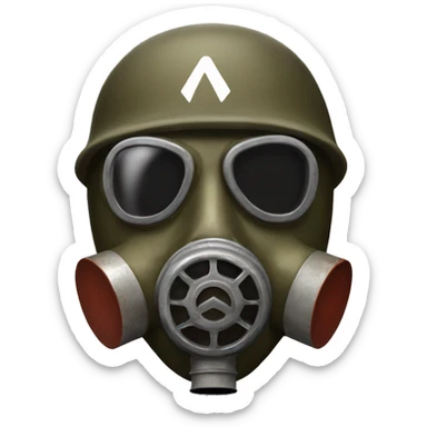 ww2 gaz mask with one central filter sticker