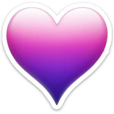 a purple and pink ombre heart sticker