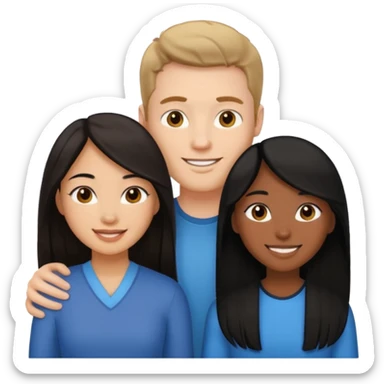 Mixed race couple, white male with mixed female asian & black sticker