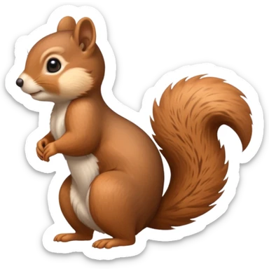 A cute little squirrel, full body, standing in side view. sticker