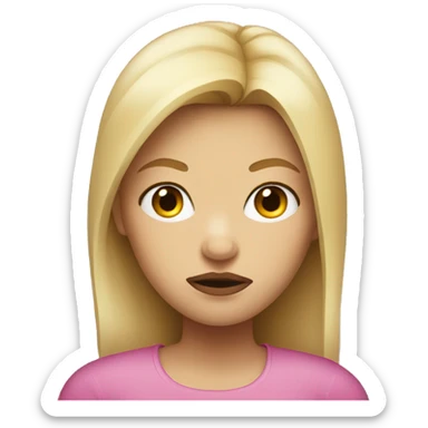 Pouting face girl with blonde hair sticker