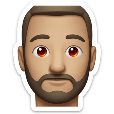 man with red valve in his eye sticker