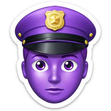 Glitter Purple and Cian police sticker