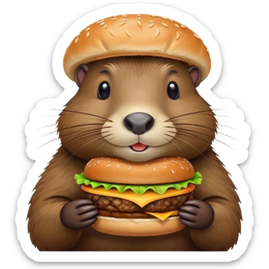 Nutria con hamburguesa  sticker