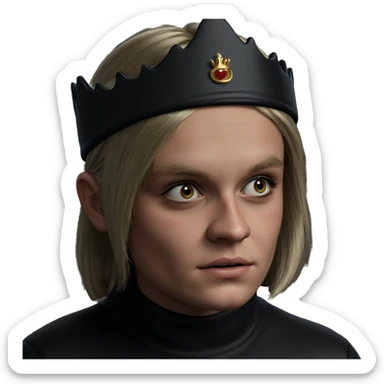 girl with crown portrait sticker