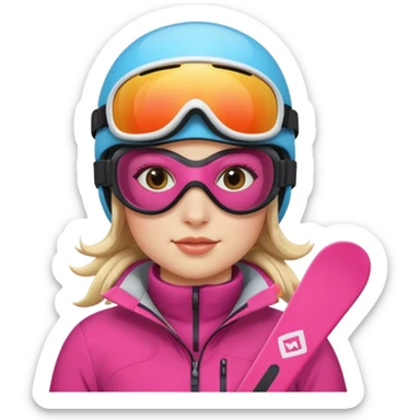 Woman Skiing, add Photo sticker