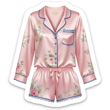 Loveshackfancy mini florals and toile print satin pjs sticker