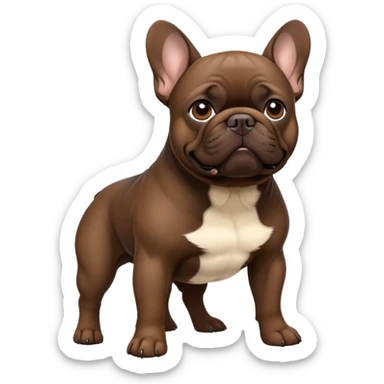 dark brown french bulldog with labrador sticker