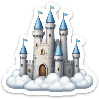 Cloud Castle – White castle resting on fluffy clouds sticker