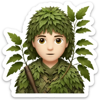 sniper behing a bush sticker