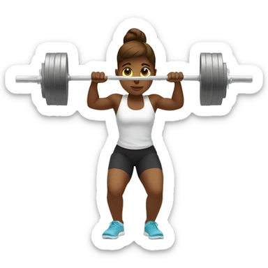 girl doing barbell back squat sticker