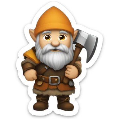 dwarf with axe sticker