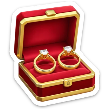 Couple of ring in red box sticker