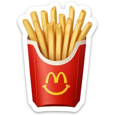 french fries with ketchup in Macdonalds carton sticker