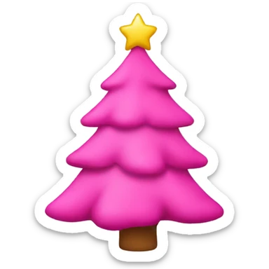 Pink Christmas tree sticker