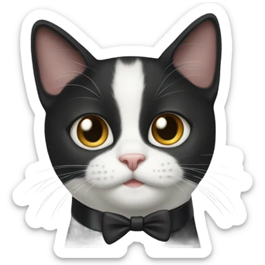 Tuxedo cat with white chin  sticker