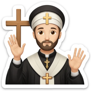 Orthodox Christian priest making the sign of the cross with the movement outlined sticker