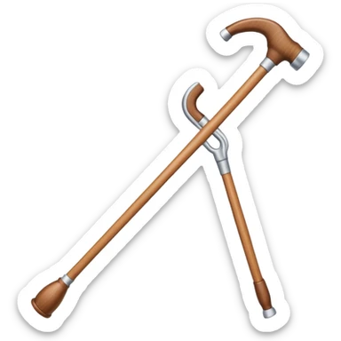 Detailed crutch with a pad for armpits  sticker