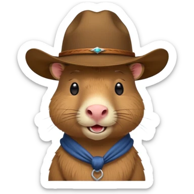 Capybara with a cowboy hat sticker