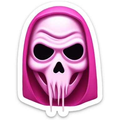 ghostface from scream scary movie in shades of pink sticker