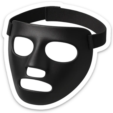 protective black face guard similar to Kyrie Irving's, basketball accessory, simple, bold sticker